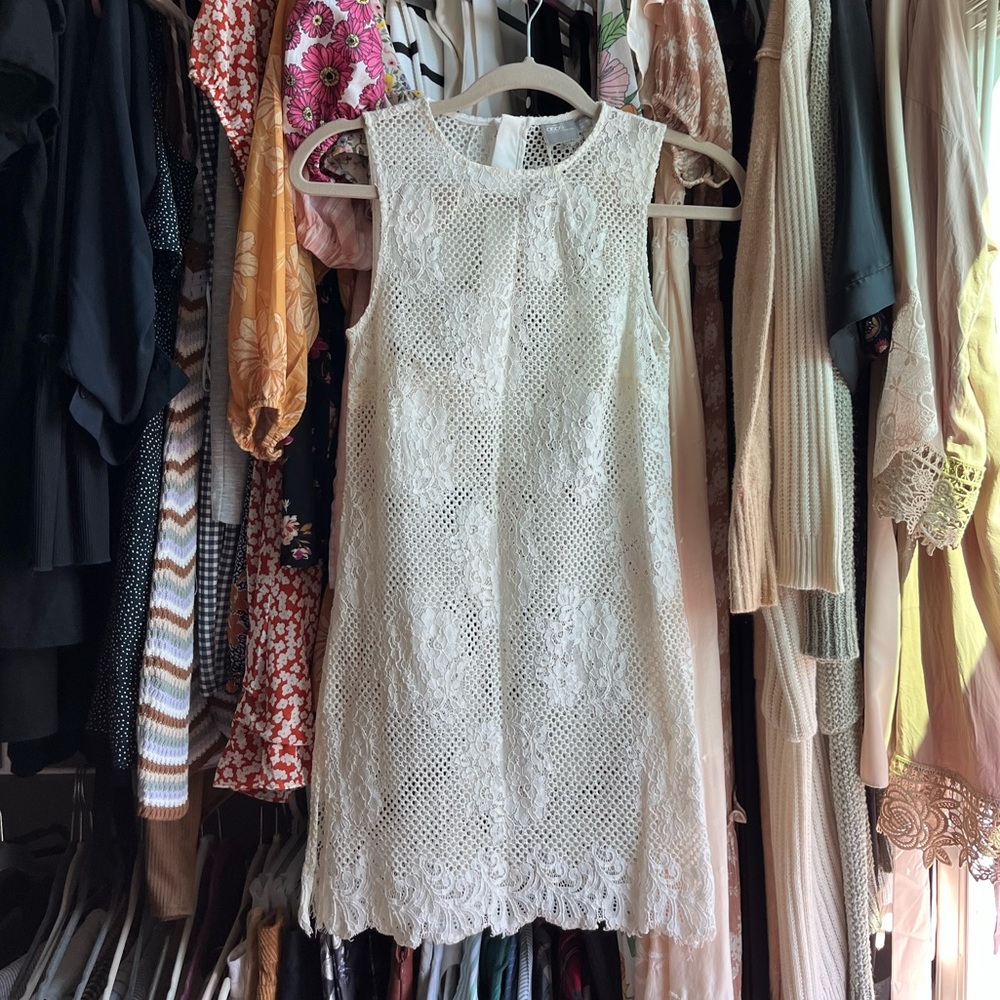 ASOS Off White Lace Mini Dress